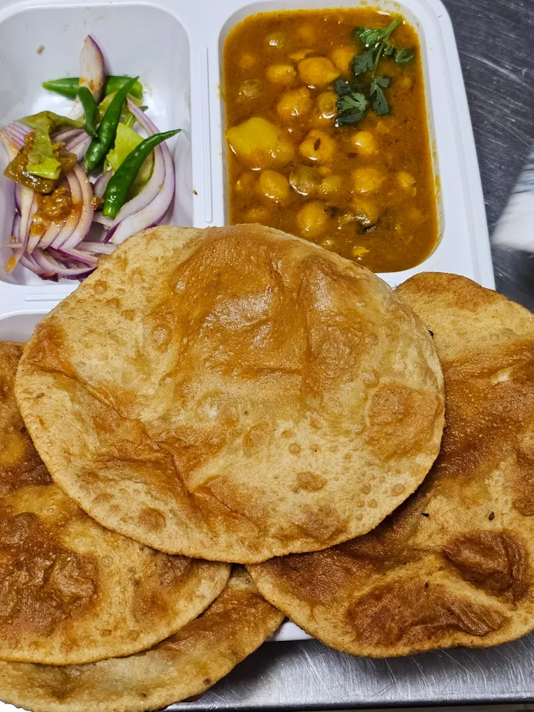 Authentic Chole Puri at Uncle's Tiffin & Pizza in Edmonton, AB